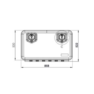 Daken-Arka-81206-Arka800-134L Plastic Truck Toolbox- 858 × 500 × 522 mm