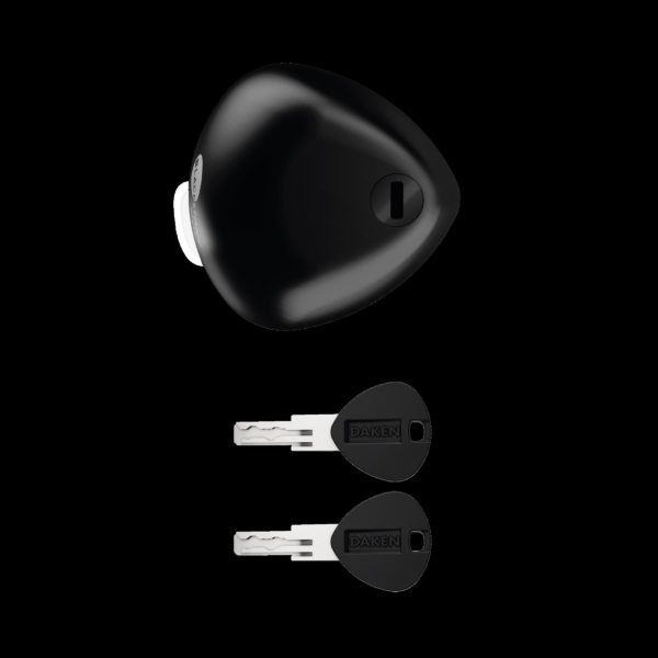 BLACKSTONE SILVER BLACK, van lock (1 piece, 2 keys)