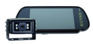 TransQuip 7 inch rear view mirror monitor kit with stalk mount and 720p camera