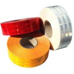 ECE104 reflective prismatic conspicuity tape rolls in amber, white and red