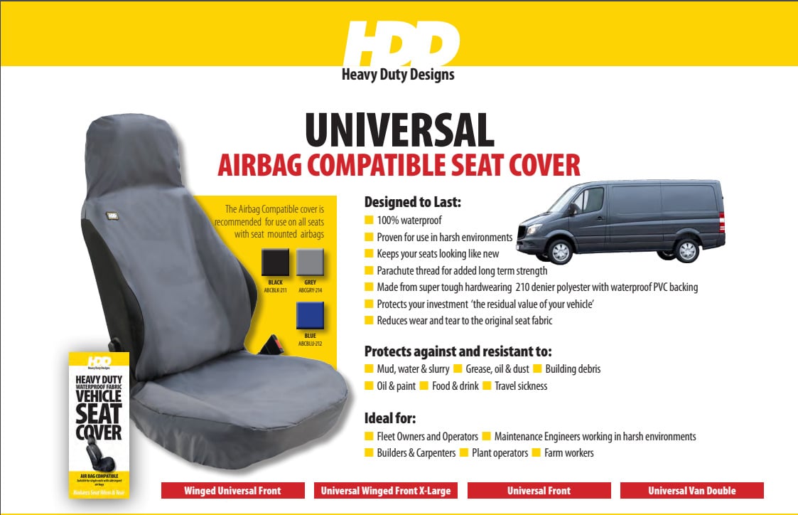 Airbag Compatible Single Seat Cover Black TransQuip