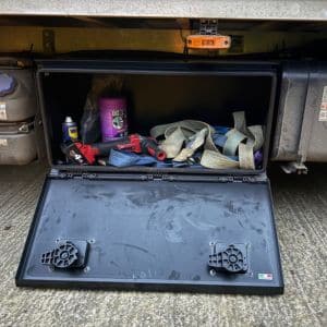 steel-toolbox-in-use-open-Black powder coated electro-galvanised steel