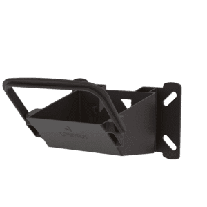 Lokhen Double 46 Wheel Chock Holder in black plastic, compatible with Crowny 46 wheel chocks