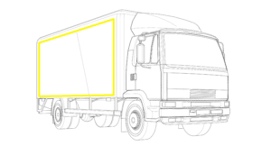 side conspicuity markings yellow reflective tape truck