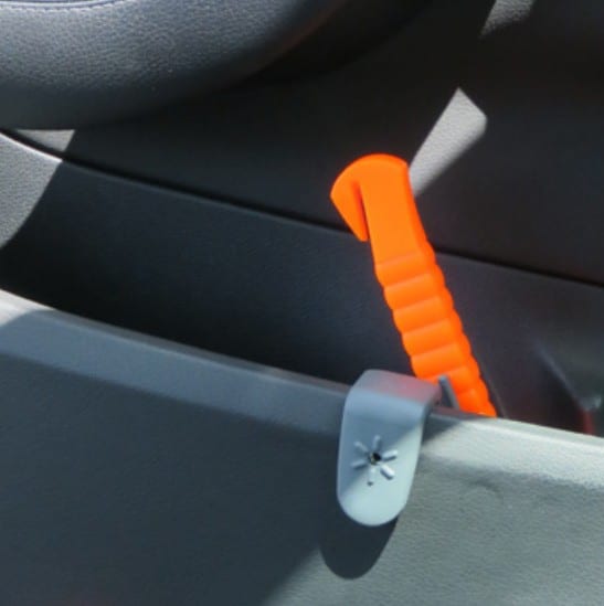 TransQuip-Safety hammer installed on car door