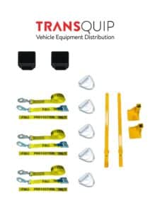 Complete fall arrest kit with straps, D-rings and rear pillars